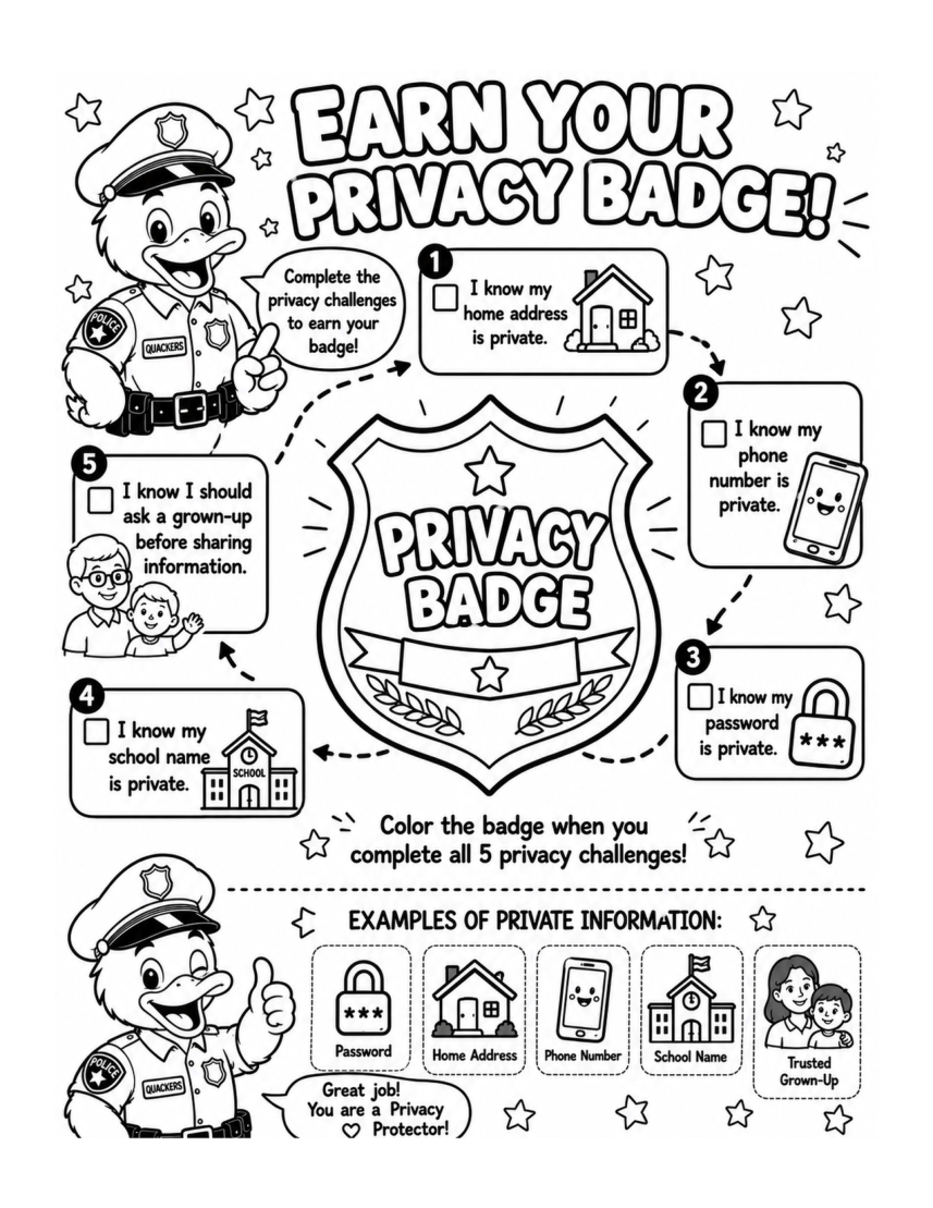Earn Your Privacy Badge — Officer Quackers, PDF page 9