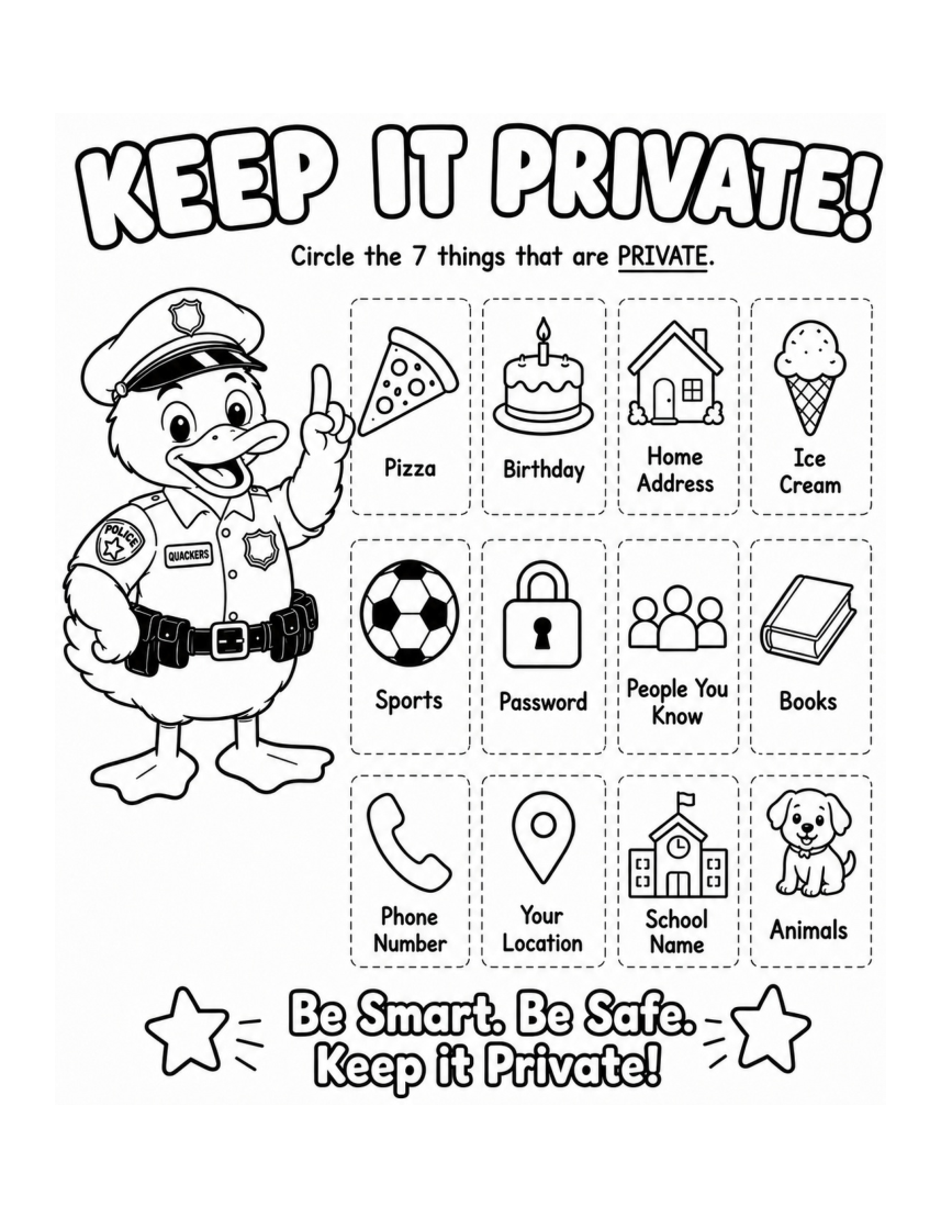 Keep It Private — Officer Quackers, PDF page 11