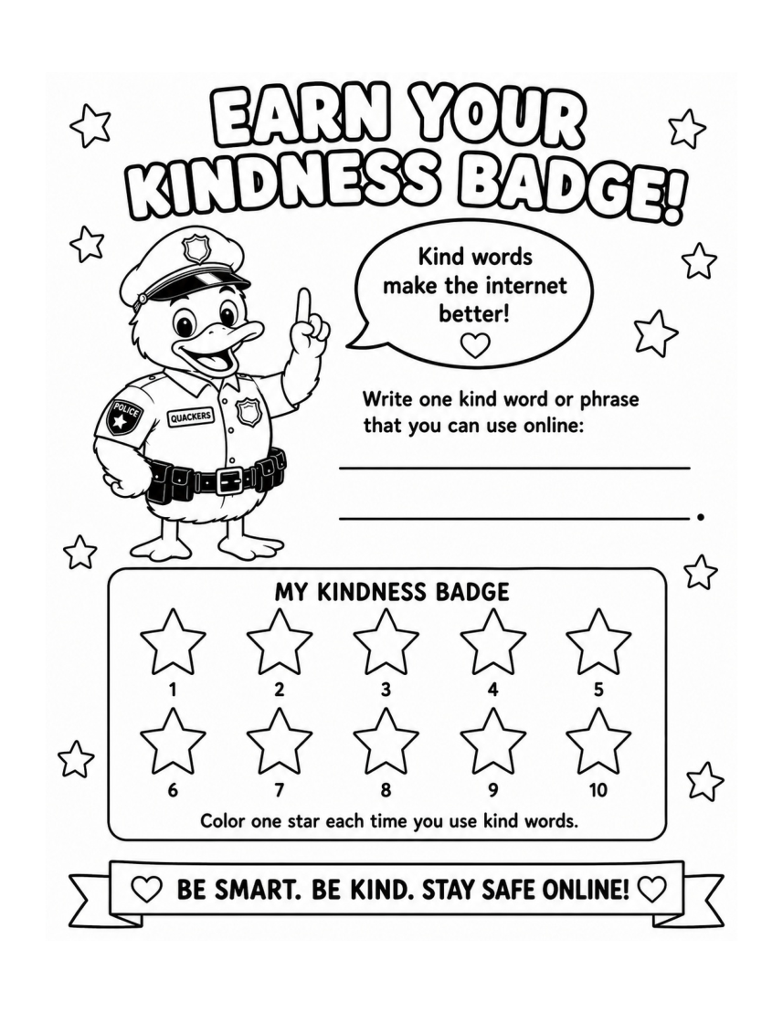 Earn Your Kindness Badge — Officer Quackers, PDF page 29