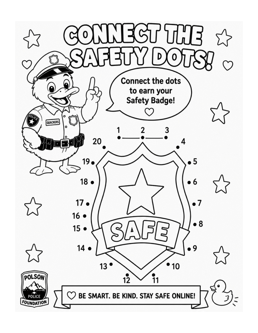 Connect the Safety Dots — Officer Quackers, PDF page 41